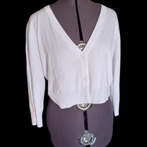 Urban Coco white button down v-neck neck cardigan, XL